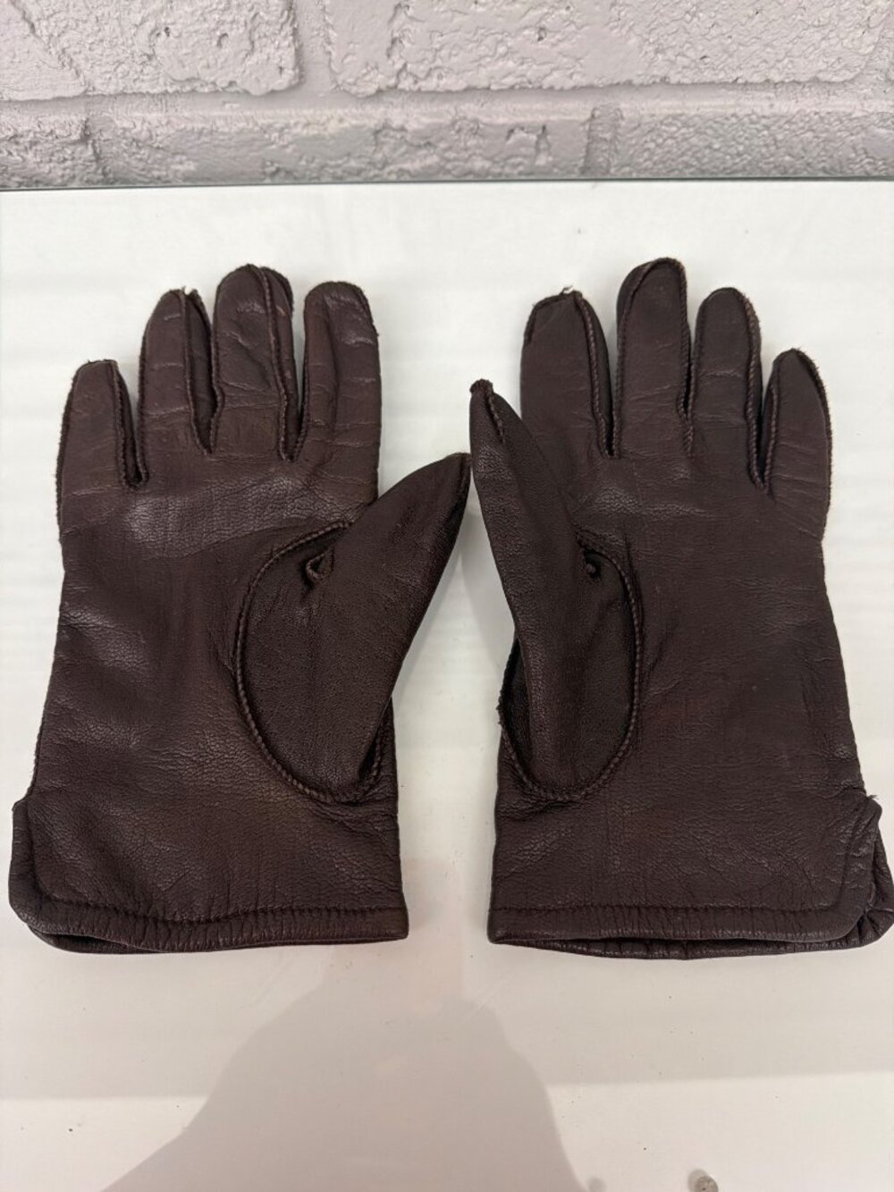Vintage Fownes Men’s Dark Brown Leather Gloves Size L